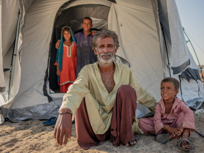 A reason to say thank you. Abdul, a father of four, received ShelterBox aid after losing his home to flooding in Pakistan earlier this year. They are joyful to have a roof over their heads.