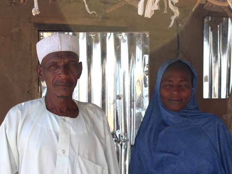 Man and woman inside a shelter in Cameroon