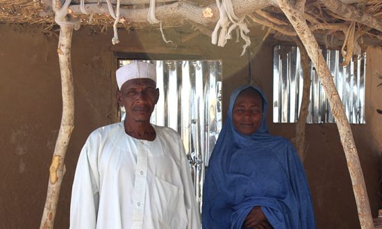 Man and woman inside a shelter in Cameroon